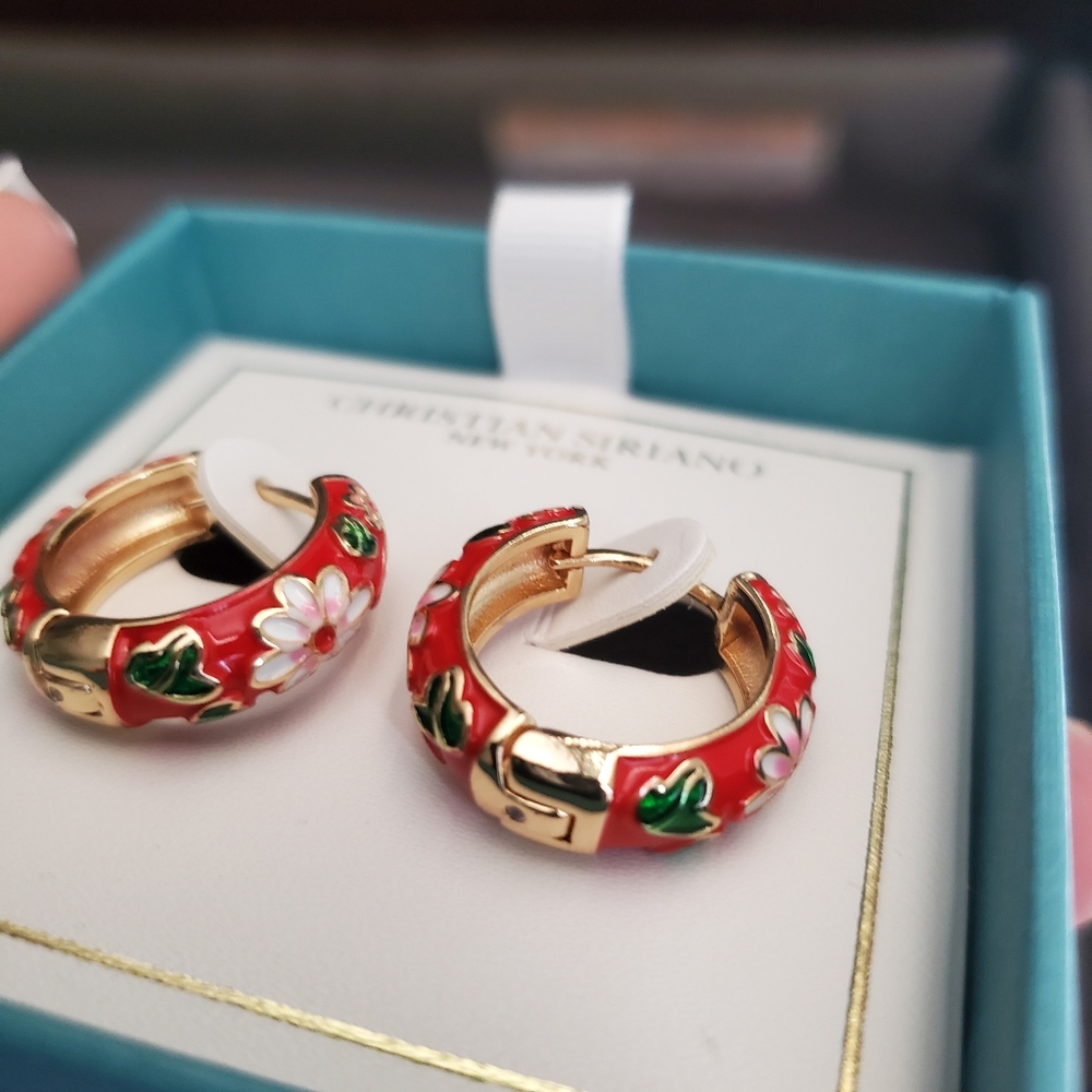 Christian Siriano floral earrings